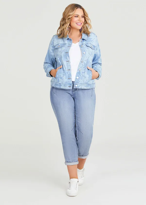 Cotton Floral Denim Jacket