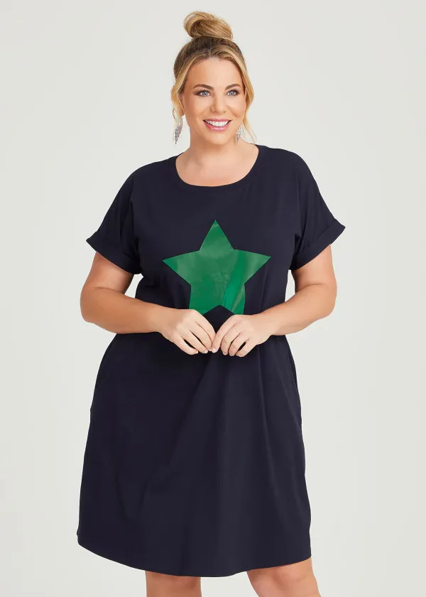 Cotton Star Print Dress