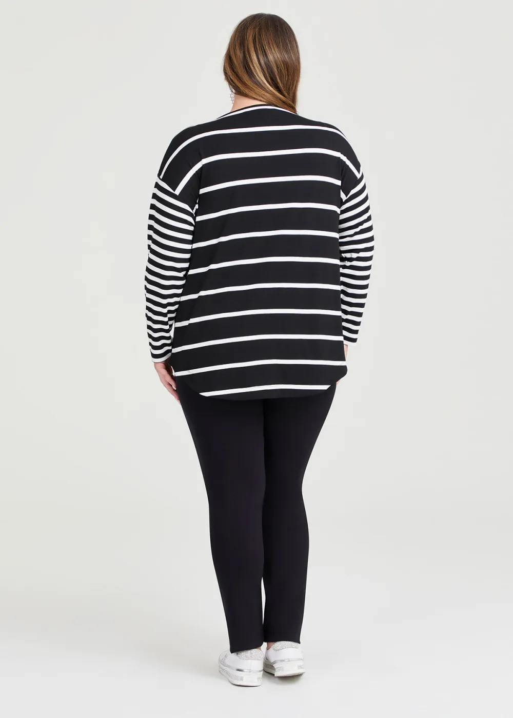 Bamboo Ponte Mix Stripe Top