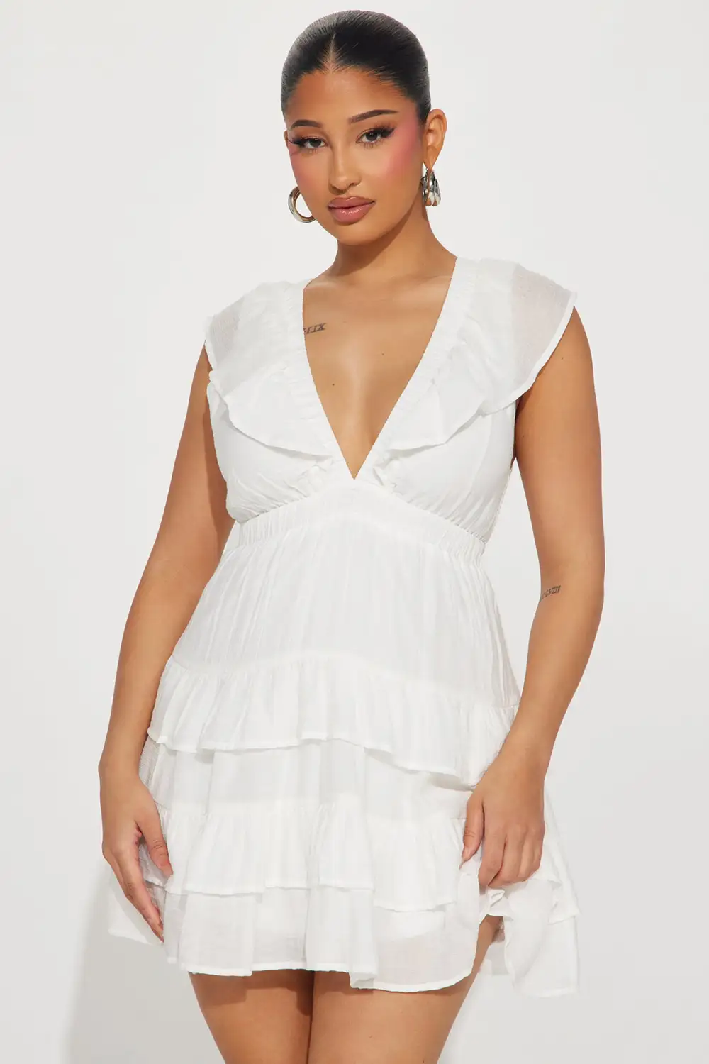 Bailey Chiffon Mini Dress - White