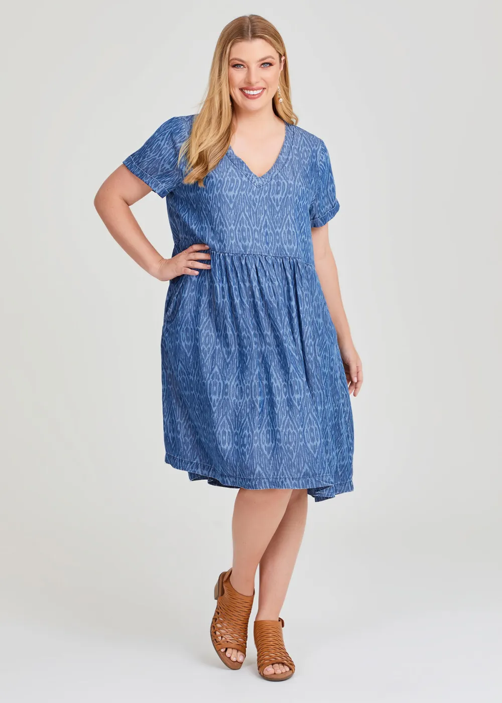 Ikat Print Pocket Dress