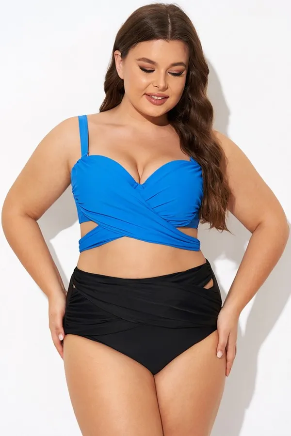Black & White Polka Dots Underwire Bikini Top