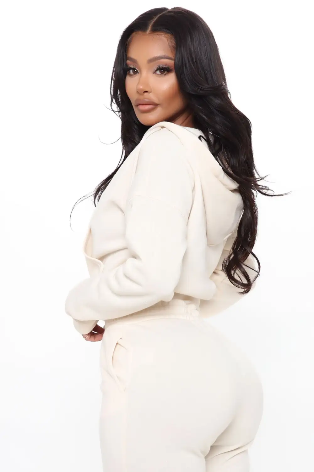I Got This Zip Up Jacket And Jogger Set - Off White