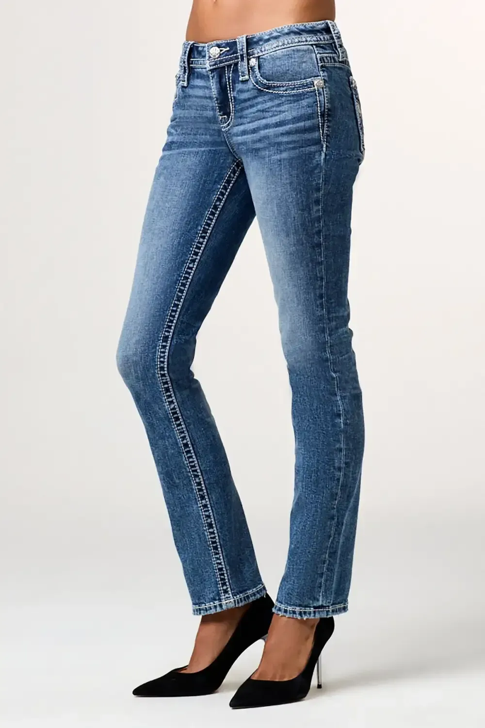 Fleur De Silver Straight Jeans