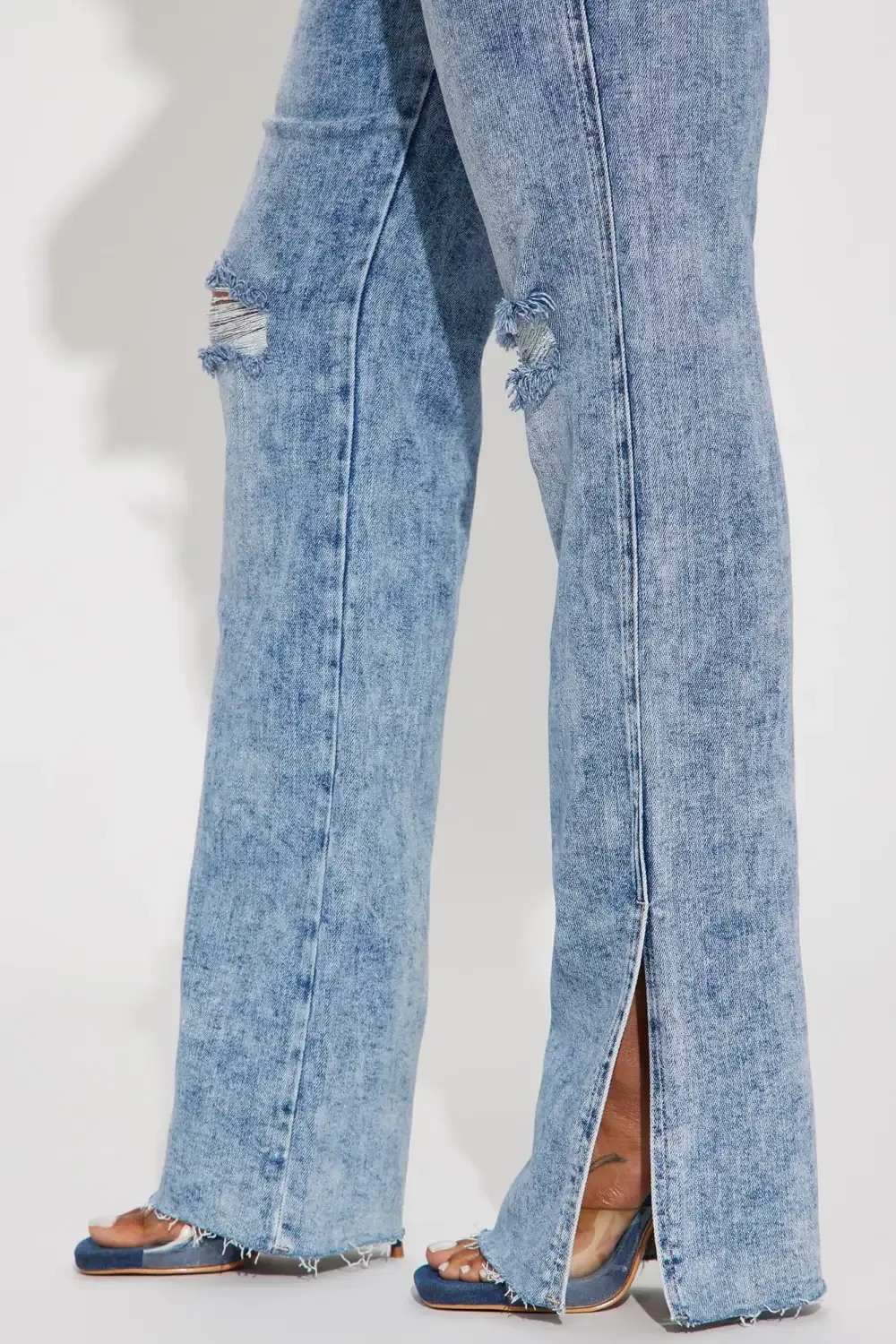 Sweet Sensation Stretch Split Hem Bootcut Jean - Medium Wash