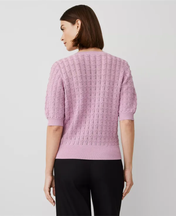 Wavy Stitch Wedge Sweater