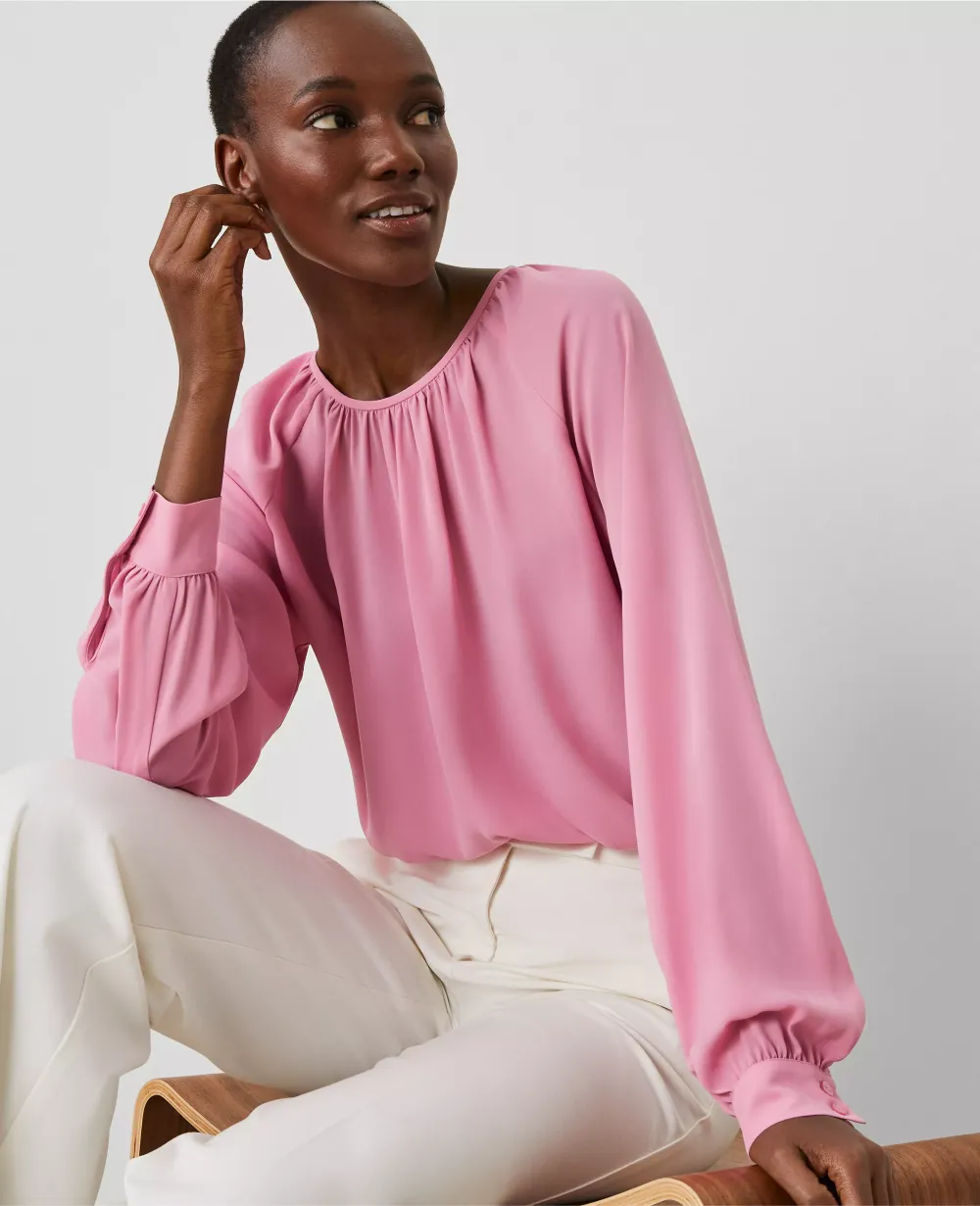 Shirred Raglan Blouse