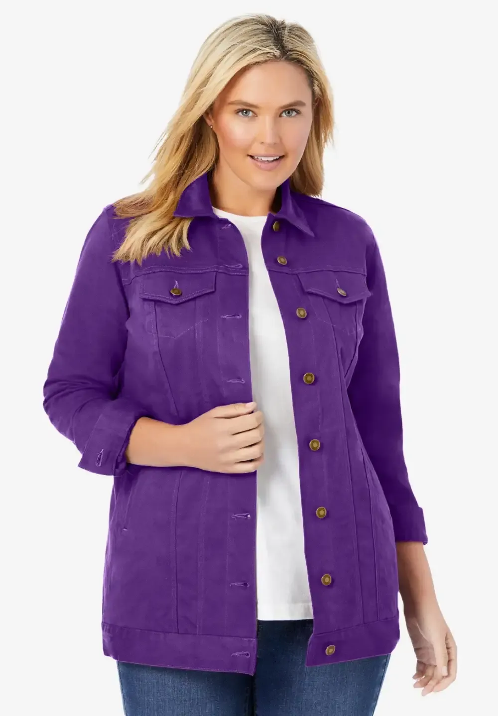 Long Stretch Denim Jacket