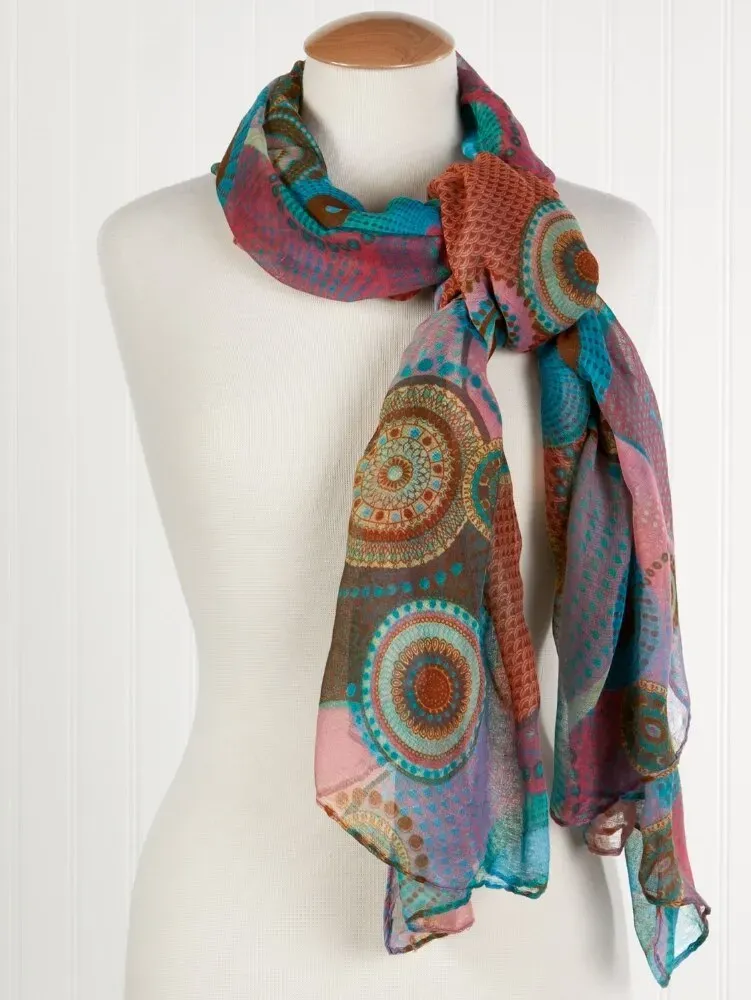 Lightweight Mandala Print Fashion Scarf