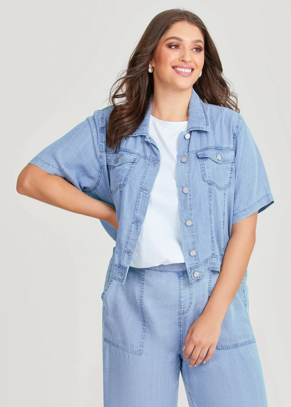 Chambray Short Sleeve Jacket