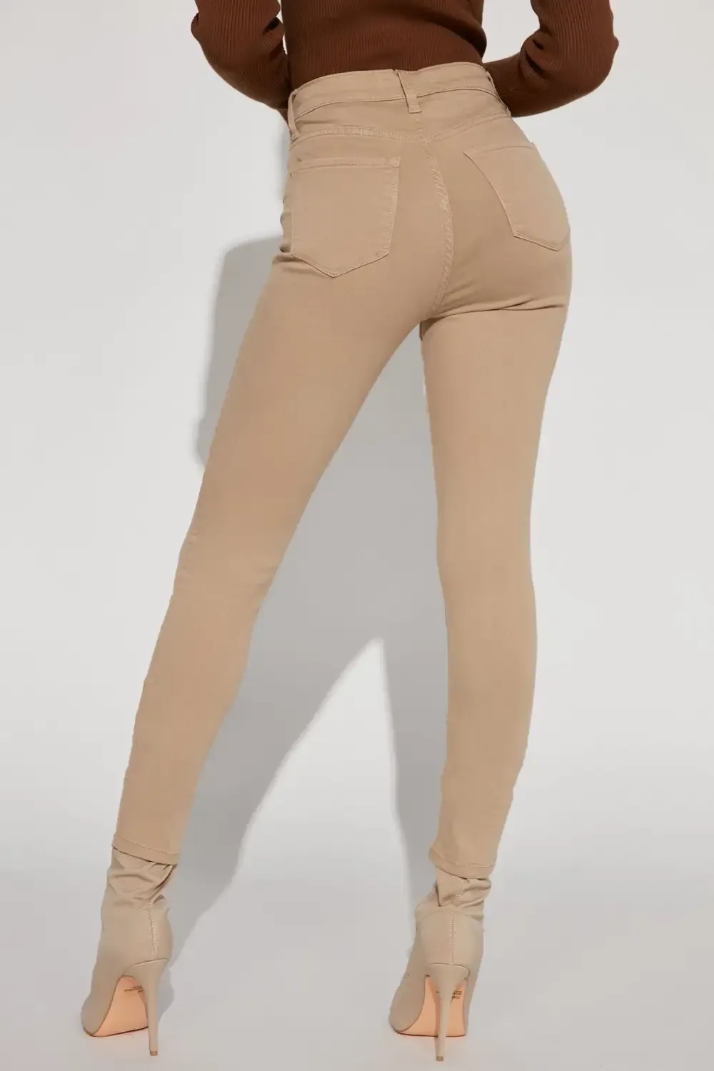Tall Classic High Waist Skinny Jeans - Khaki