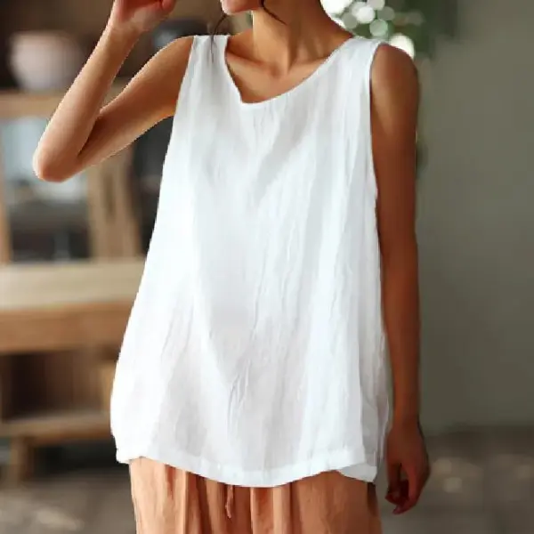 Solid Color Simple Sleeveless Tank Top