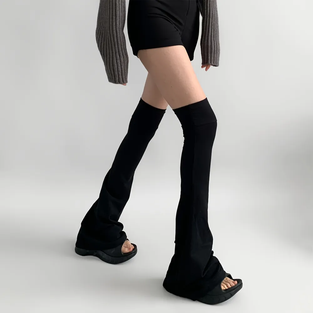 Y2K Style Minimalist Trumpet-Shaped Knee-High Warm Leg Coverings