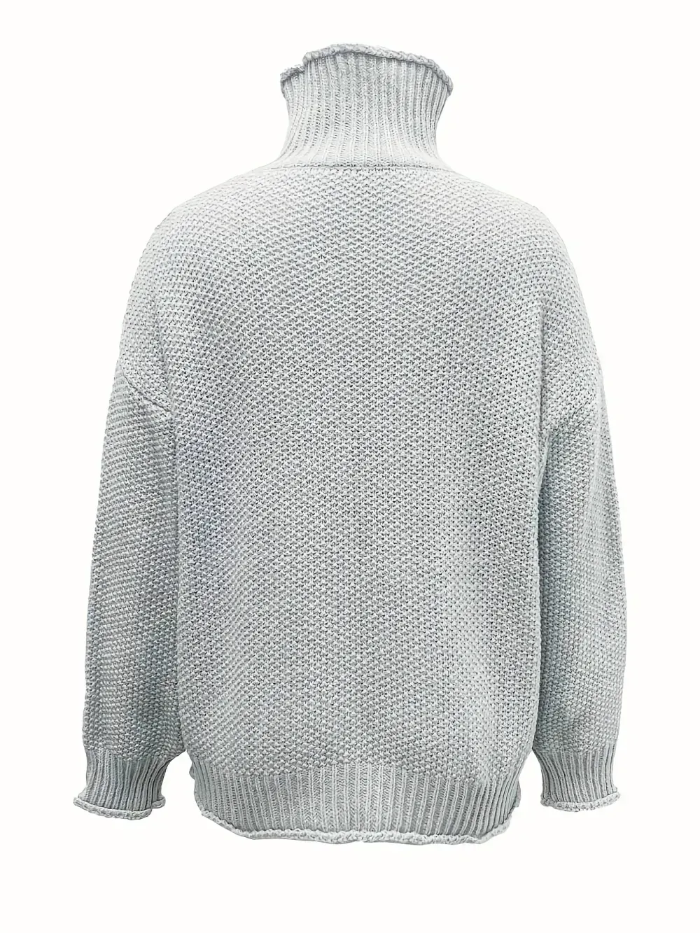 Solid Turtle Neck Pullover Sweater, Casual Long Sleeve Sweater For Fall & Winter, Women's Clothing