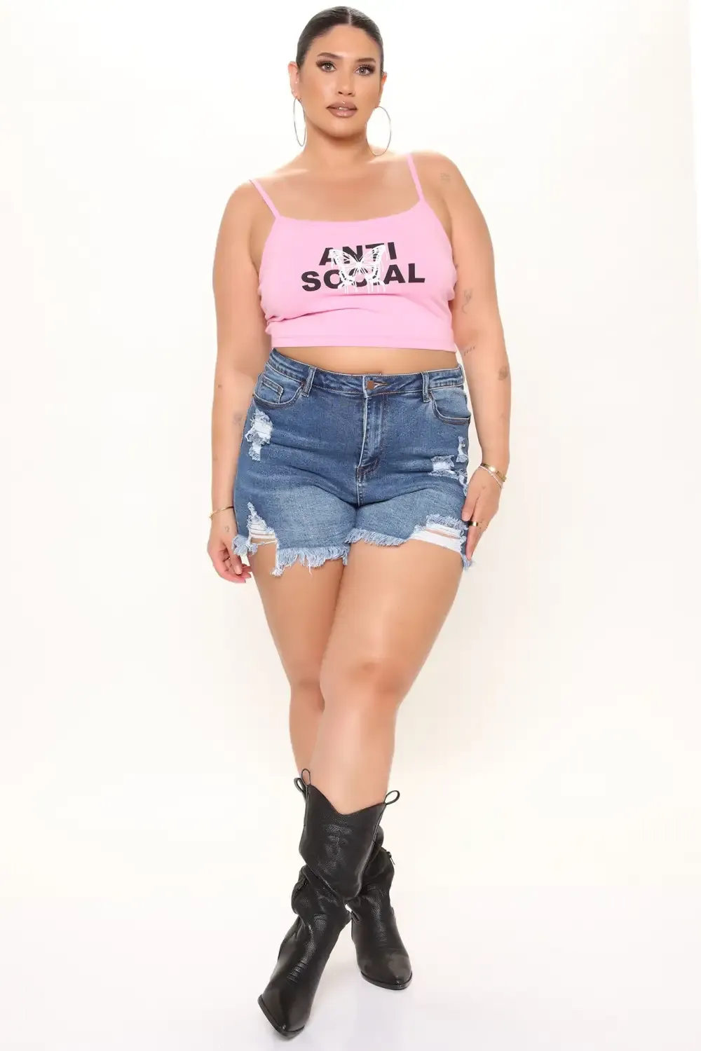Such A Tease Denim Shorts - Medium Blue Wash