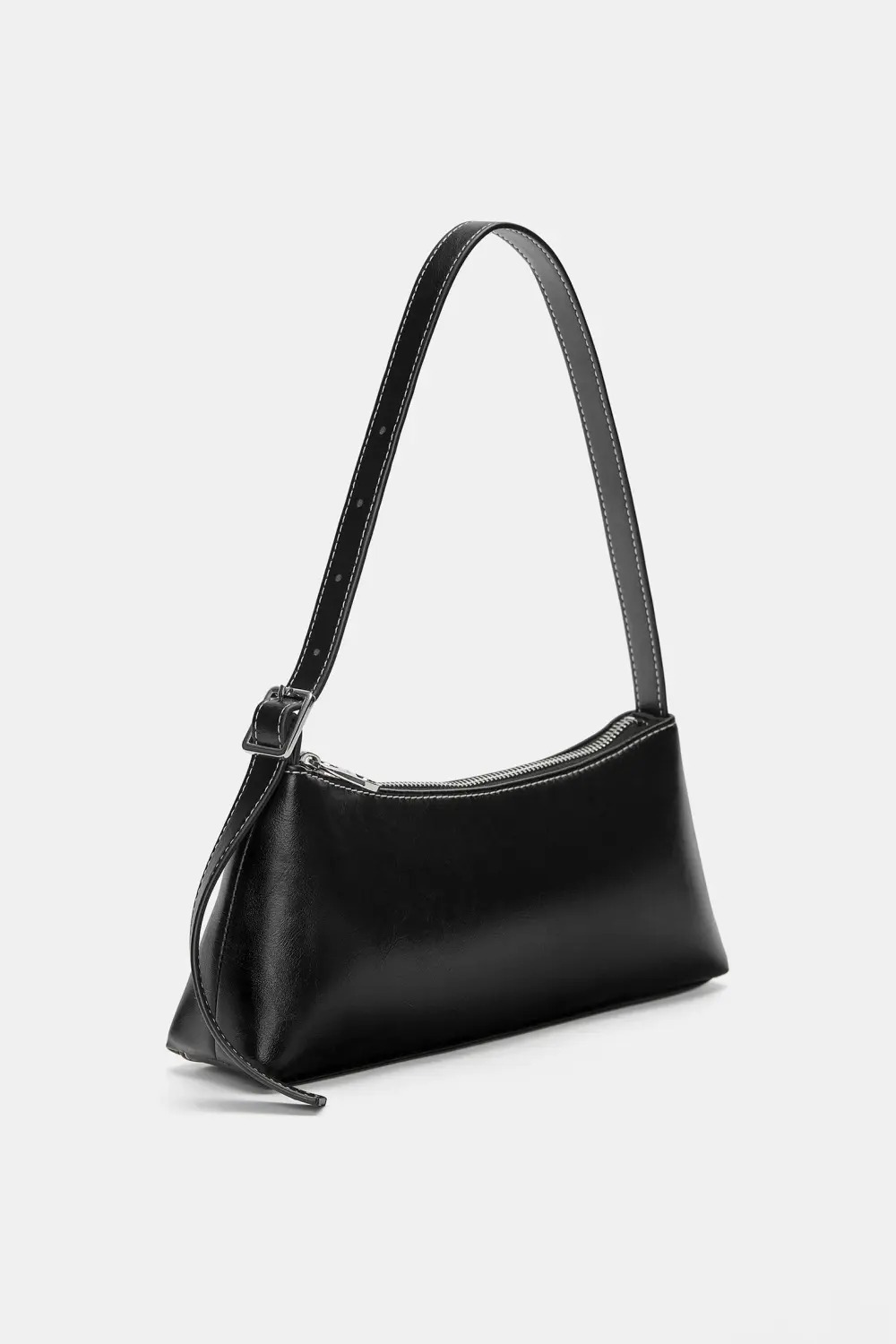 Bolso de hombro alargado pespuntes
