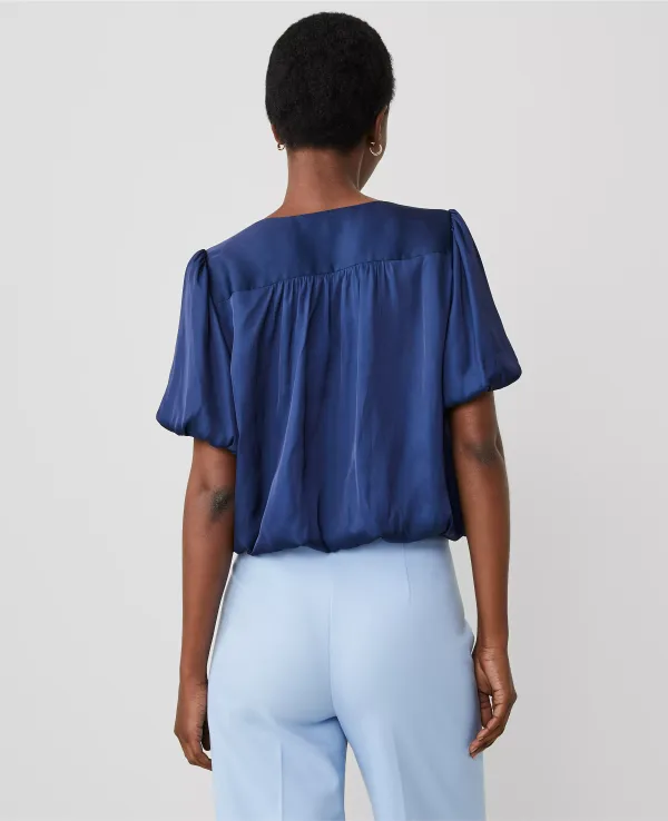 Bubble Hem Wrap Blouse