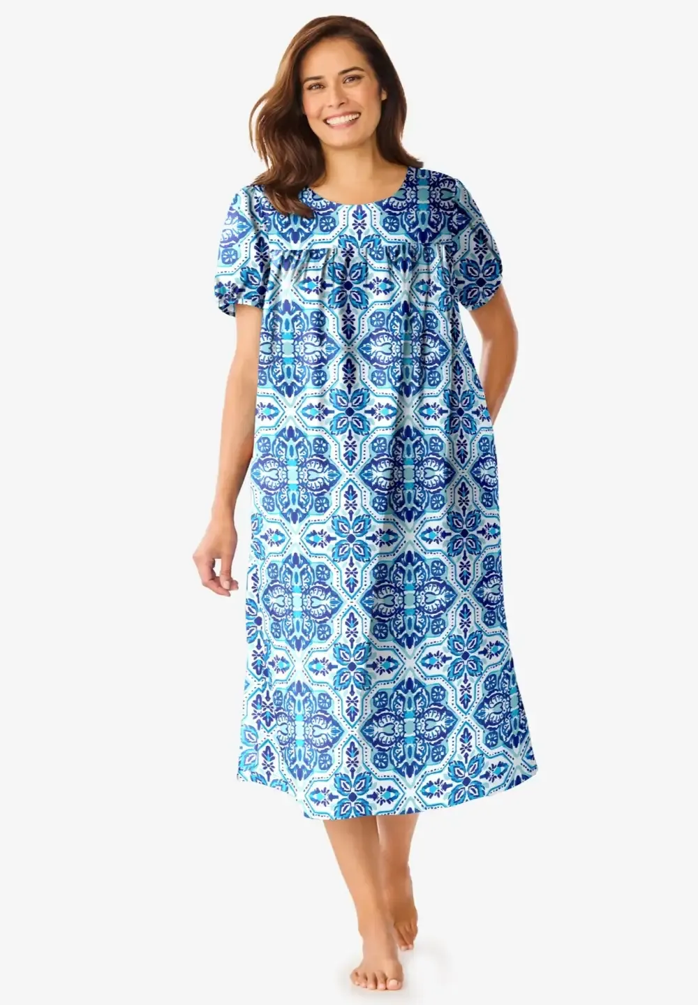 Short Print Shirred Lounger