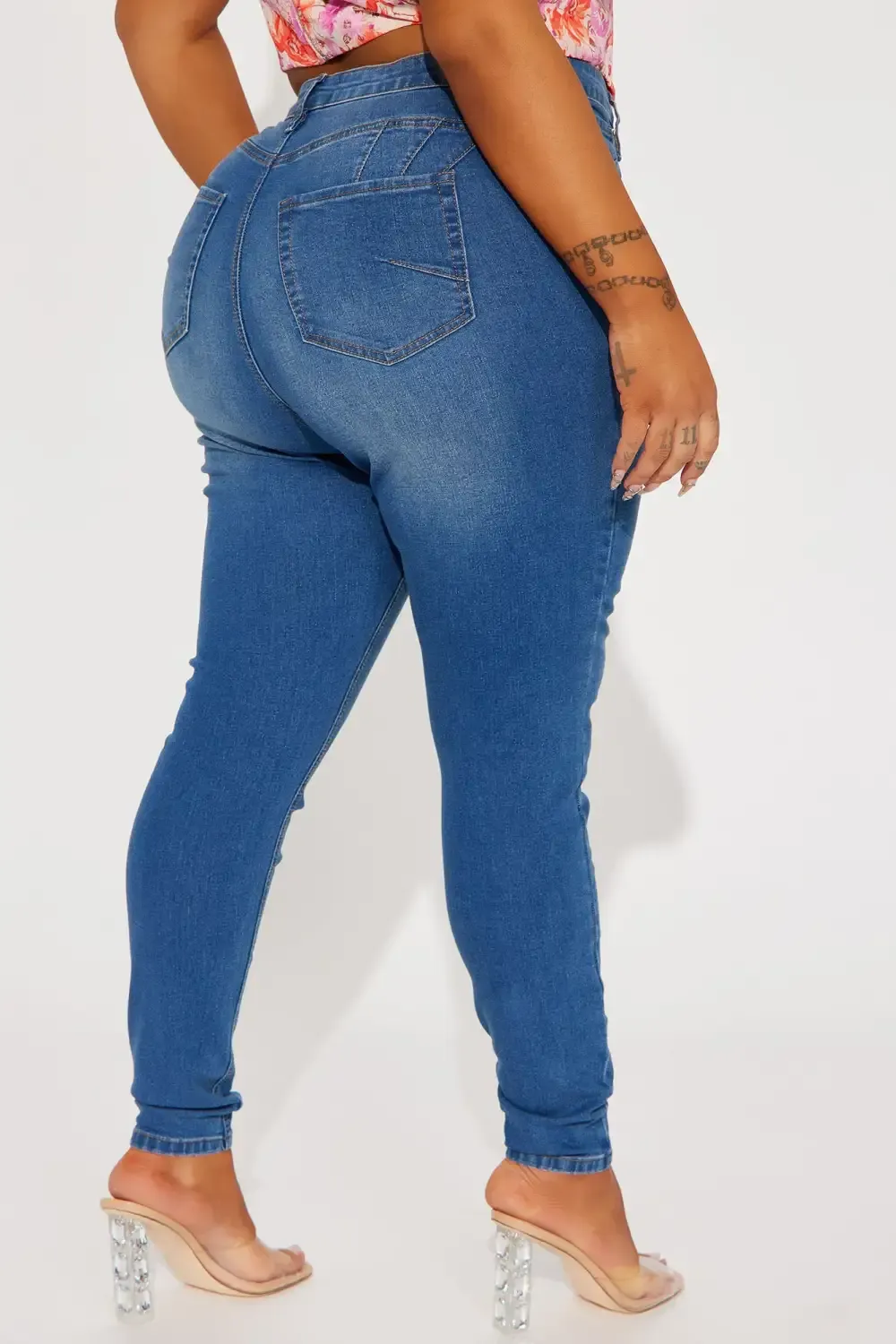 Tucson Booty Lifting High Rise Stretch Skinny Jeans - Medium Wash