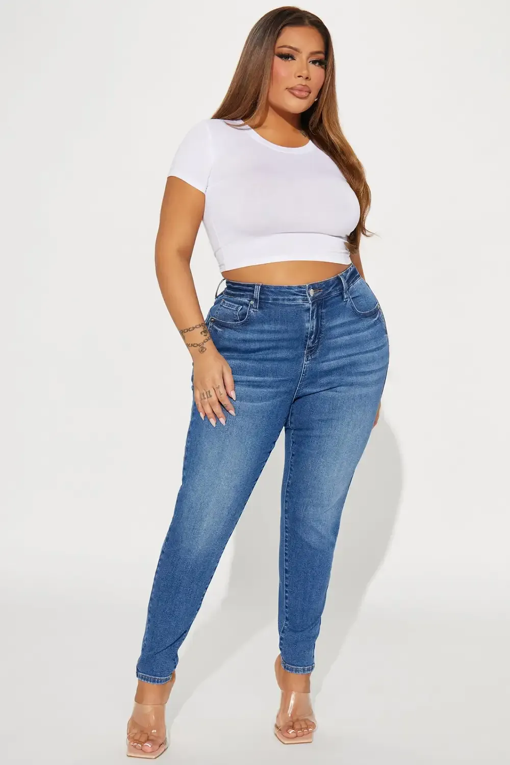 In Plain Sight Skinny Jeans - Medium Wash