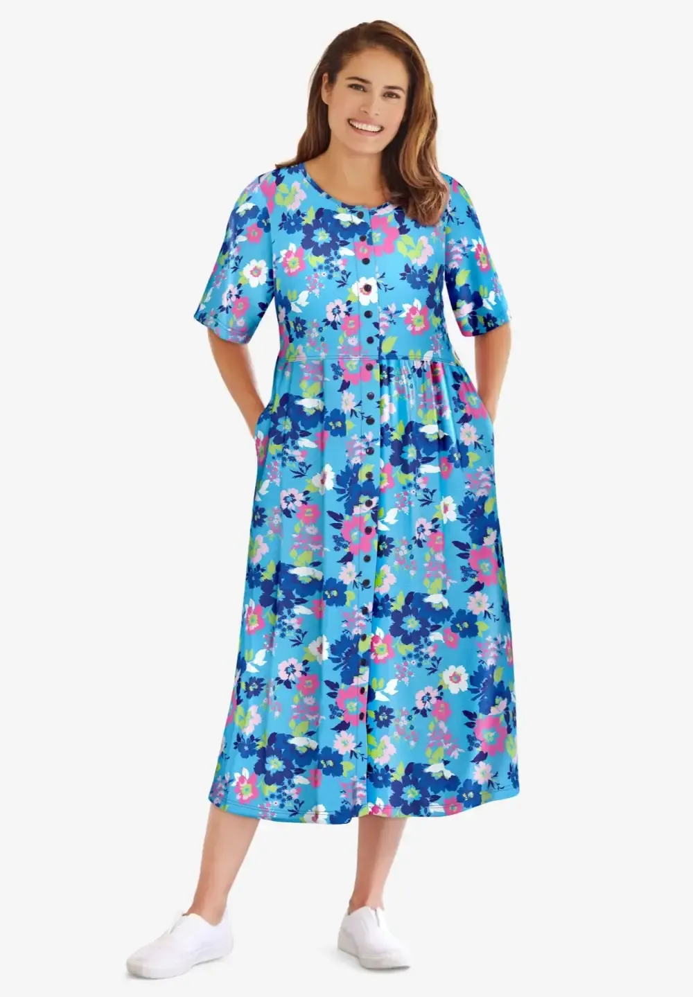 Button-Front Essential Dress