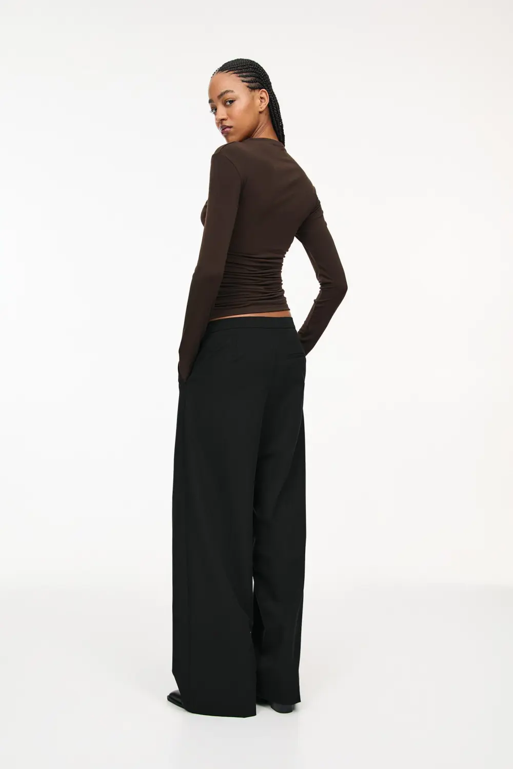Gathered long sleeve top