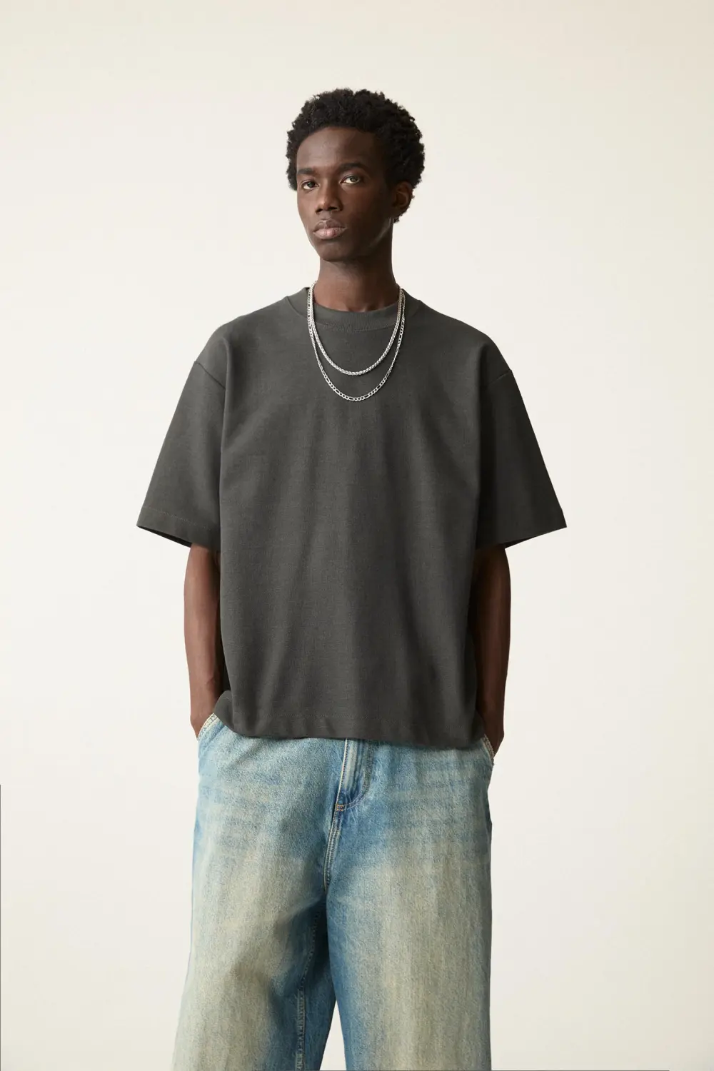Textured short sleeve sweatshirt