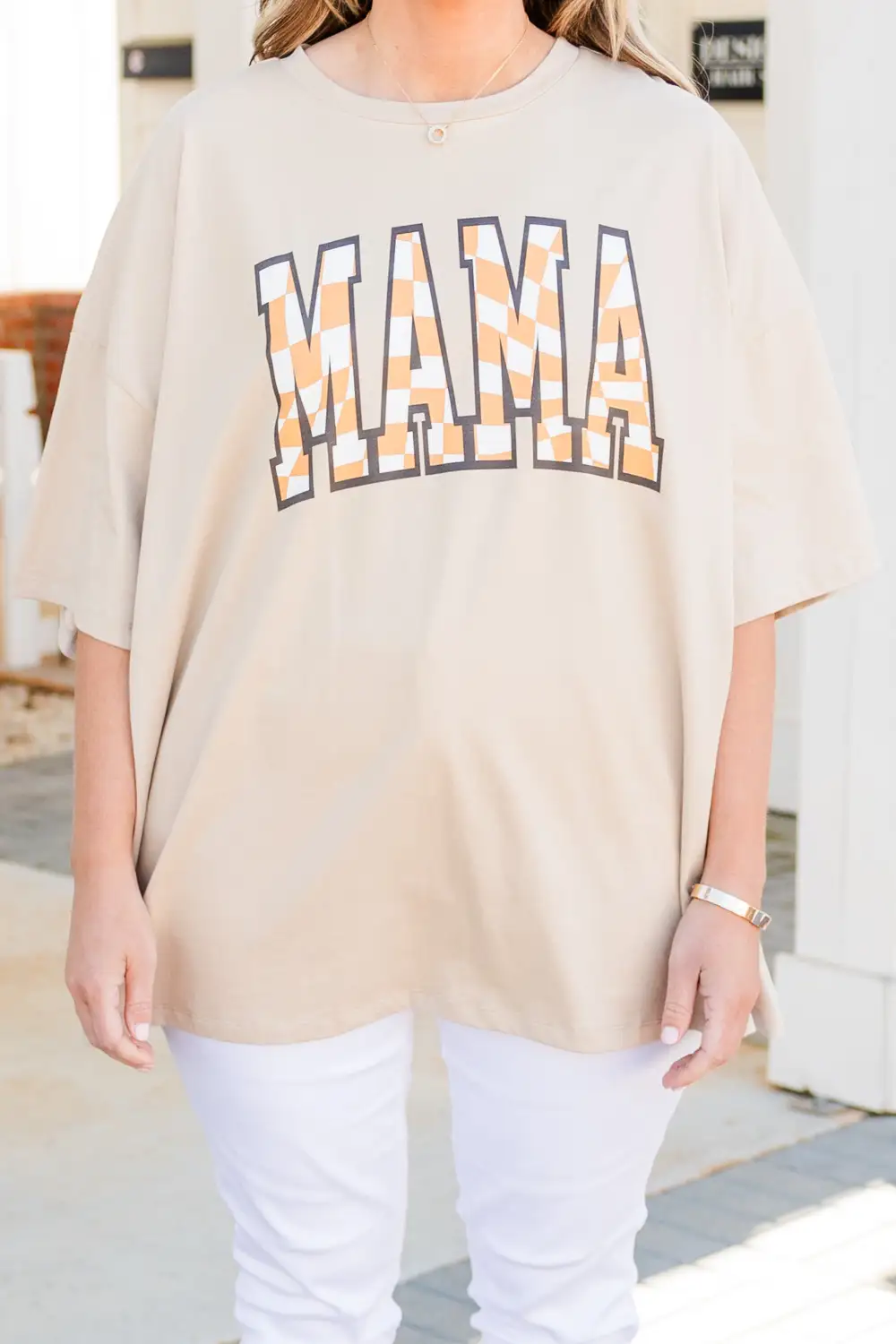 My Favorite Mama Boyfriend Tee, Light Mocha