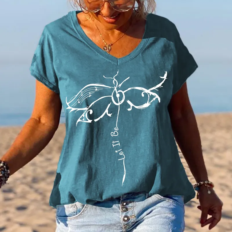 Let It Be Musical Note Unique Pattern Graphic Tees