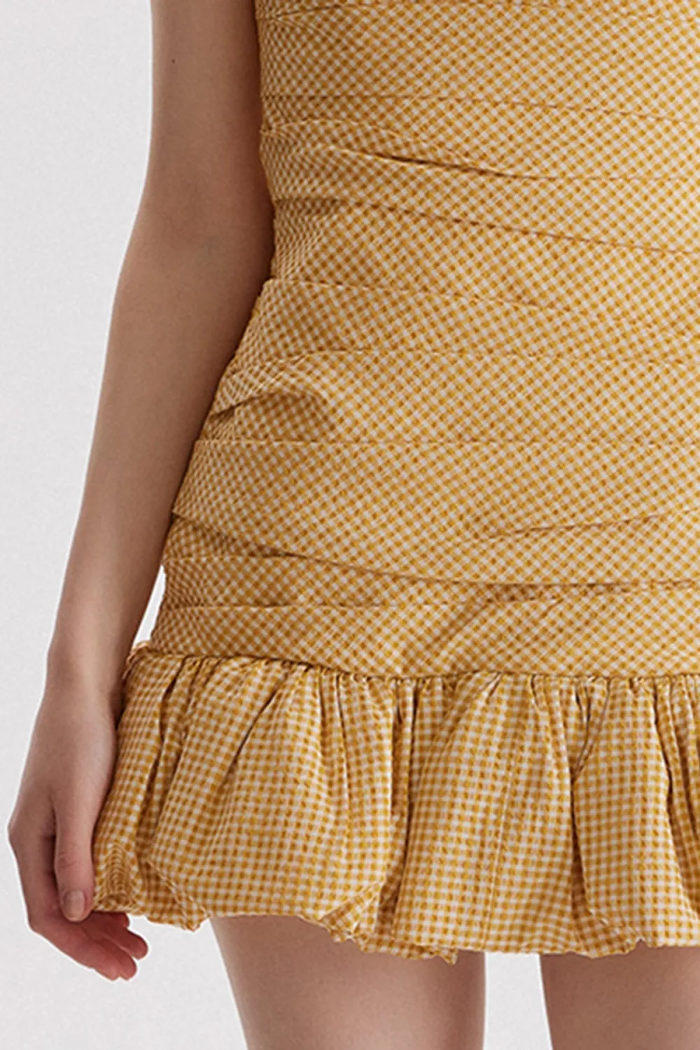 Strapless Mini Dress-Yellow