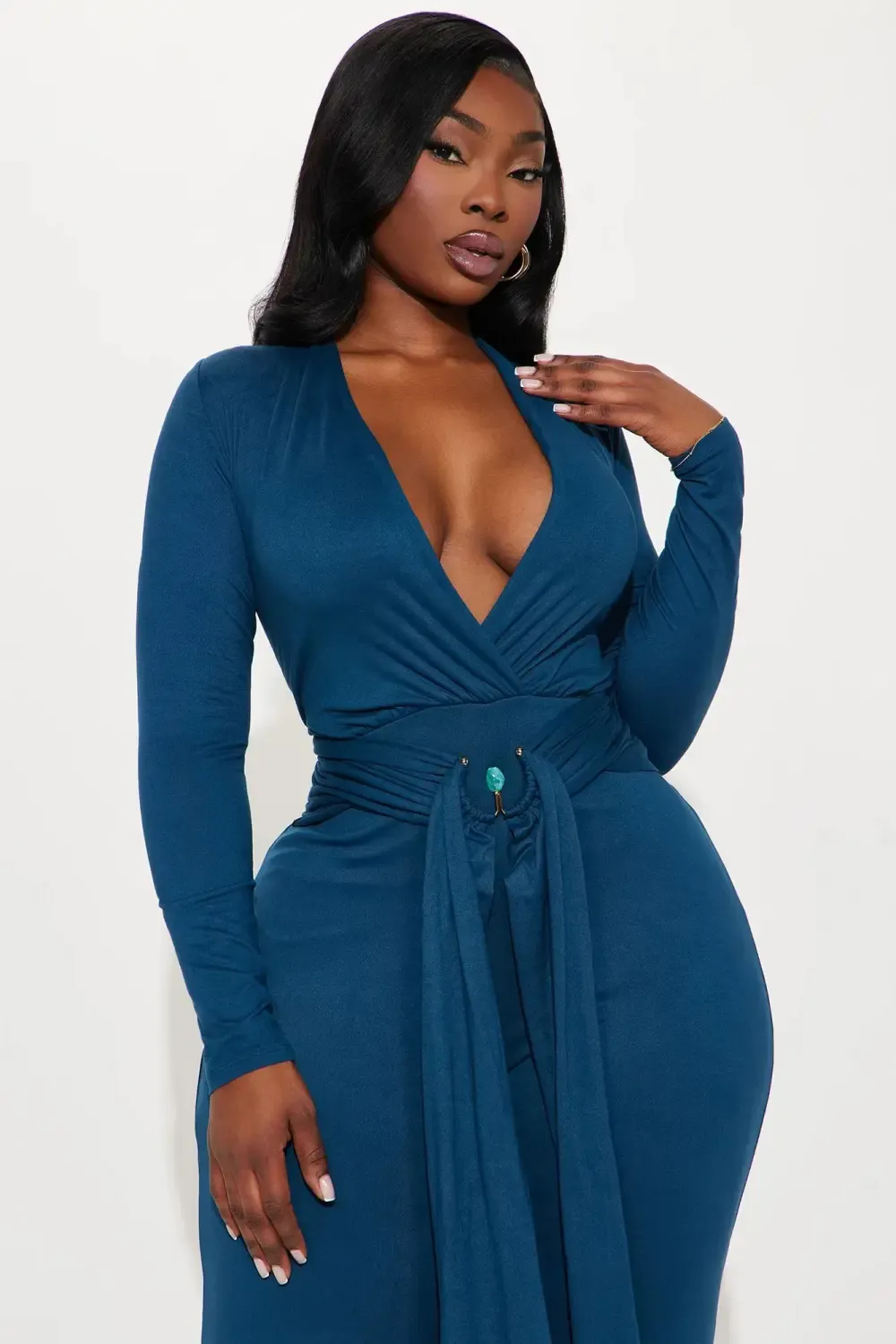 Zoe Belted Jumpsuit - Teal