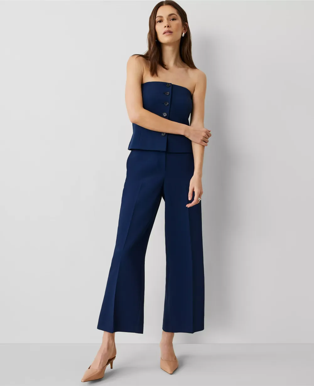 The Wide Leg Crop Pant in Fluid Crepe