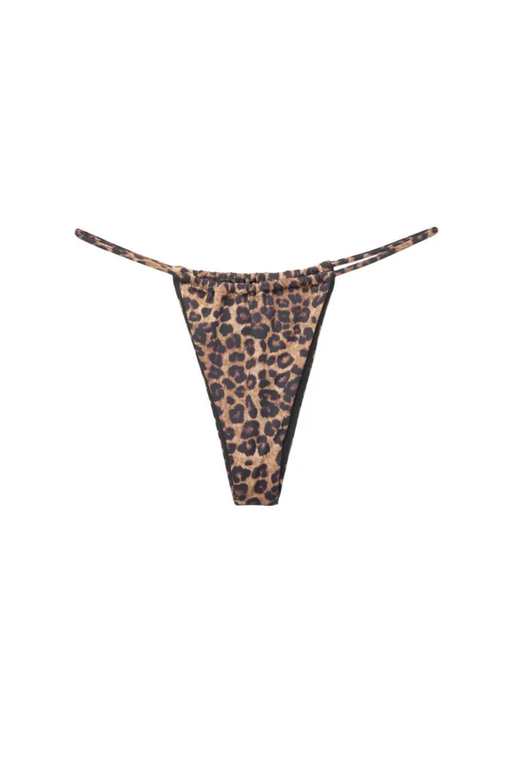 Leopard print gathered bikini bottoms