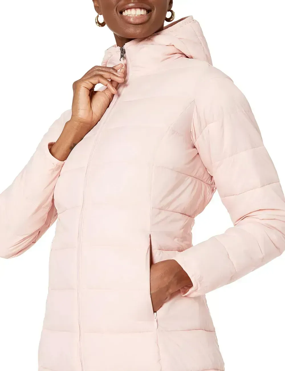 Women's Lightweight Water-Resistant Hooded Puffer Coat (Available in Plus Size)
