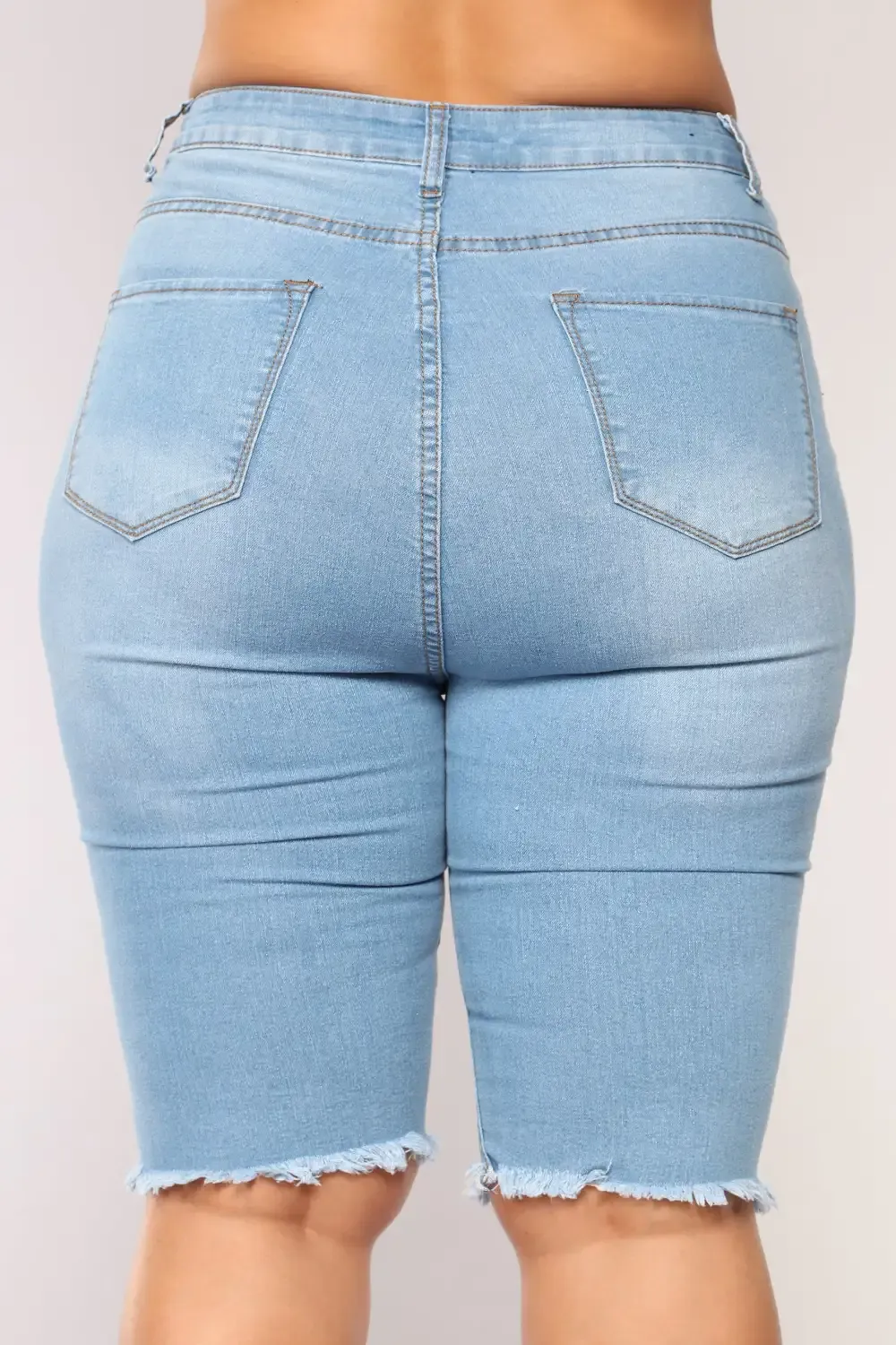 Kassidy Distressed Bermuda Shorts - Light Wash