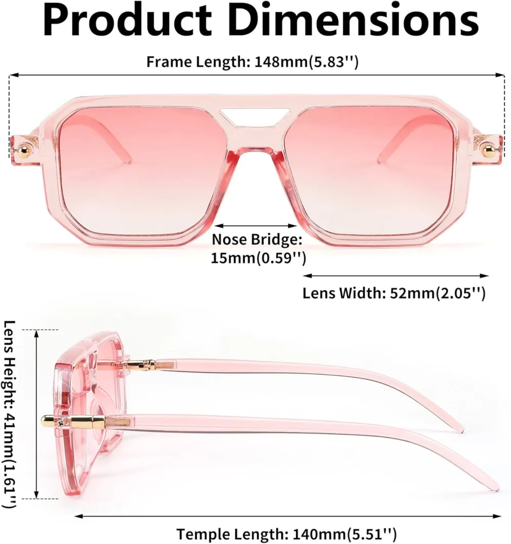 FEISEDY Vintage Square 70s Flat Aviator Sunglasses Women Men Classic Retro Stylish Frame UV400 Sunglasses B2622
