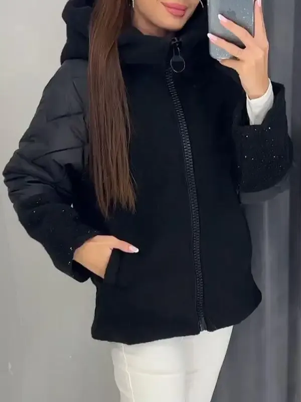 Women's Turtleneck Hooded Cotton Coat