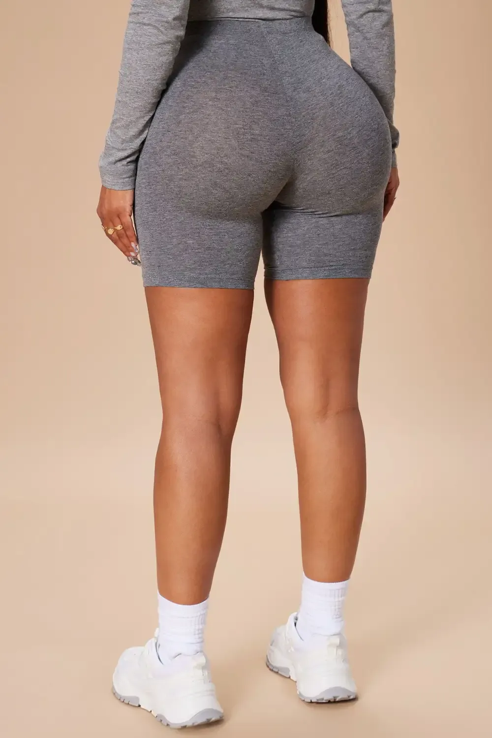 Natalee Biker Shorts - Grey