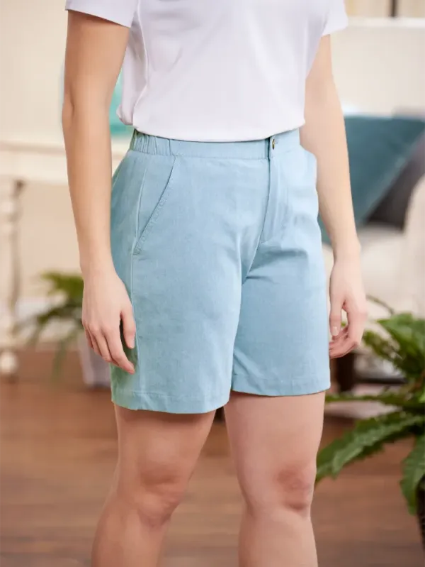 Women's Comfort Waist Chambray Pull-On Shorts