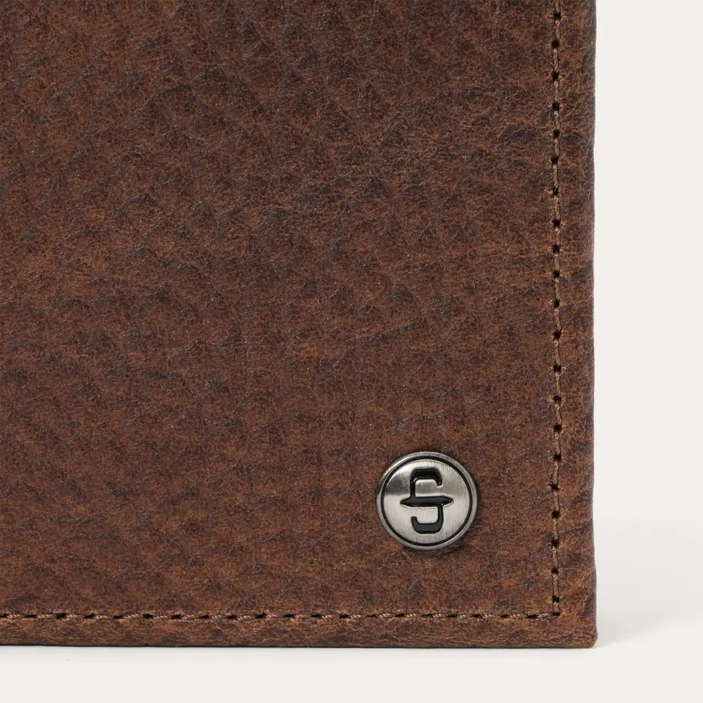 Bison Leather Stetson Rivet Bi-Fold Wallet