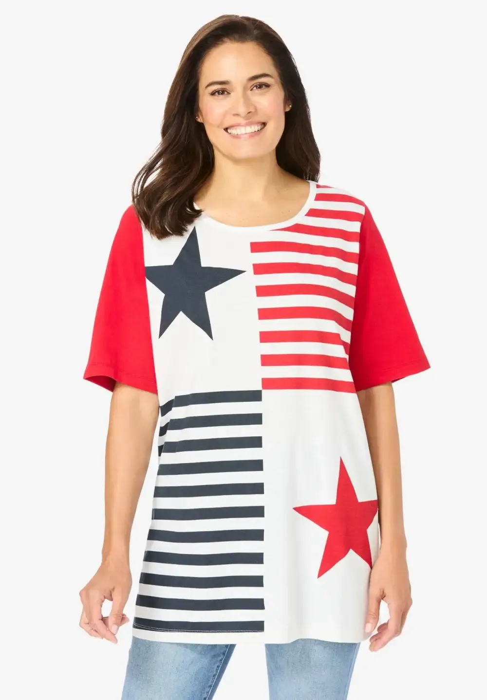 Graphic Print Scoop Neck Tunic