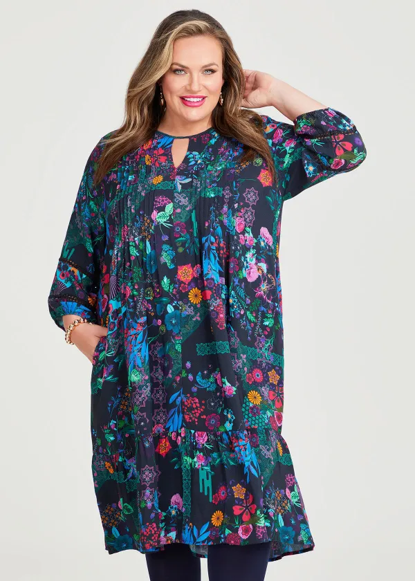 Breezy Blues Tuck Natural Dress