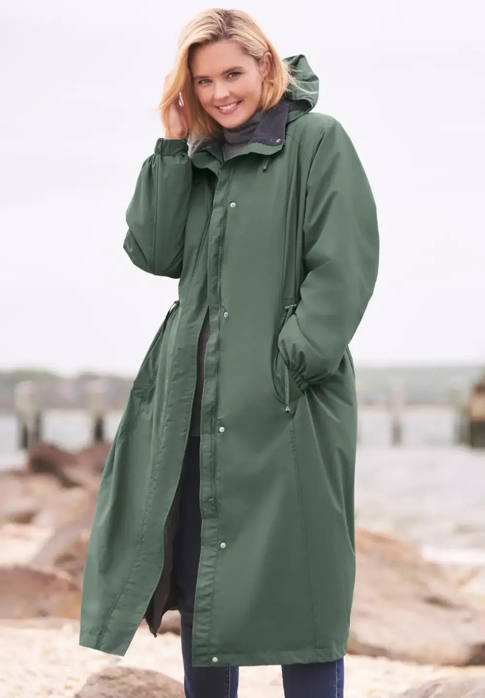 Long Hooded Taslon® Jacket