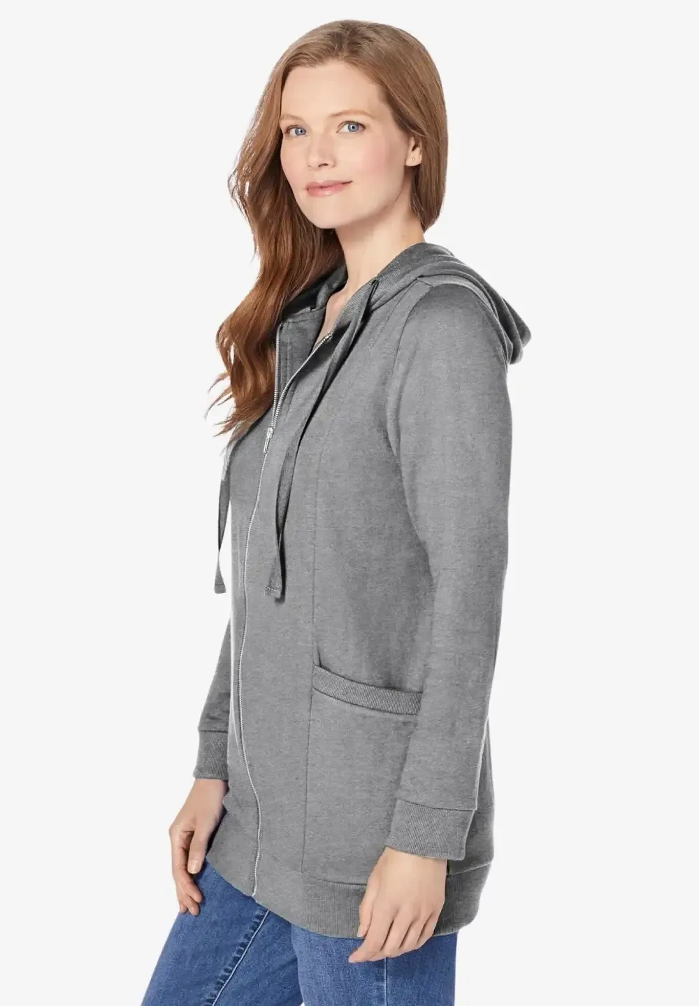 Zip Front Tunic Hoodie Jacket