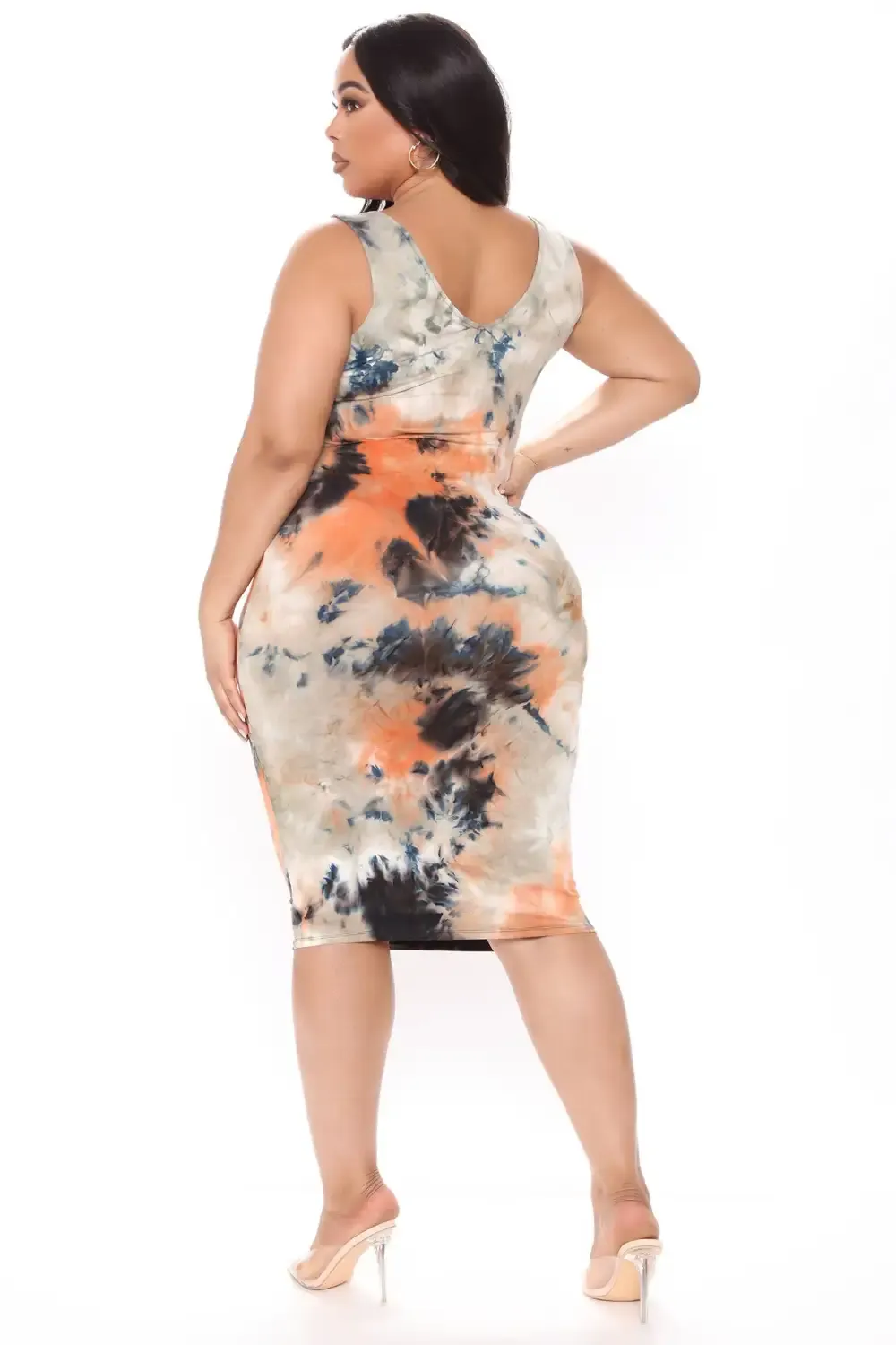 Color Of The Sky Midi Dress - Black/combo