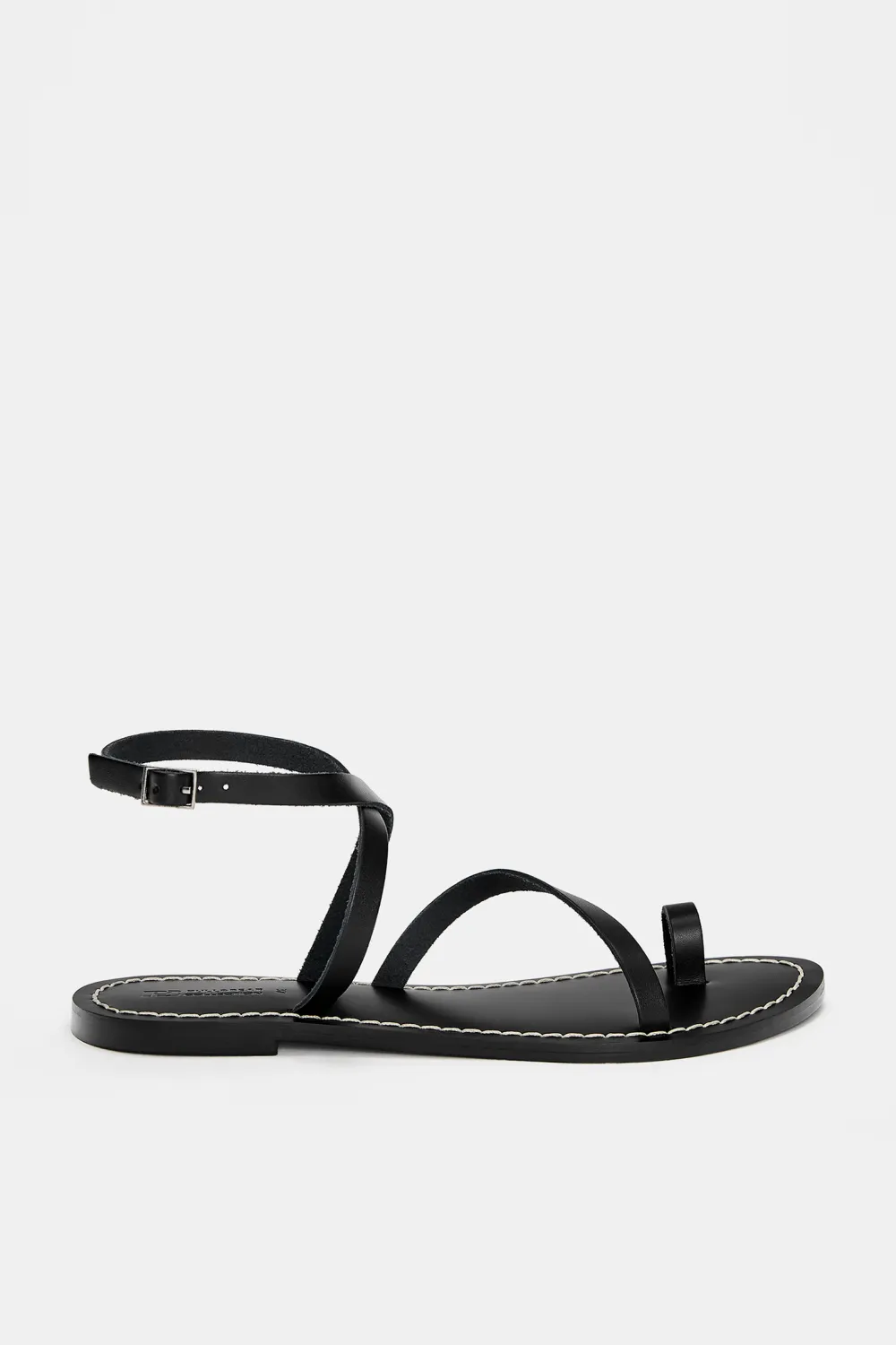 Sandalias planas piel