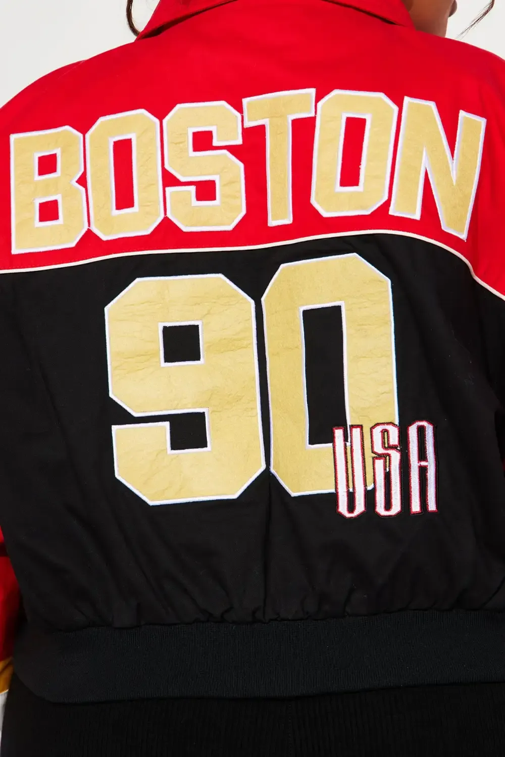 Massachusetts Hottie Bomber Jacket - Red/combo