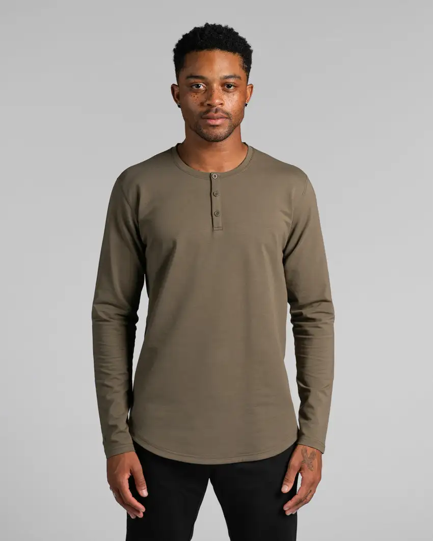Henley Drop-Cut Long Sleeve: Bylt Signature