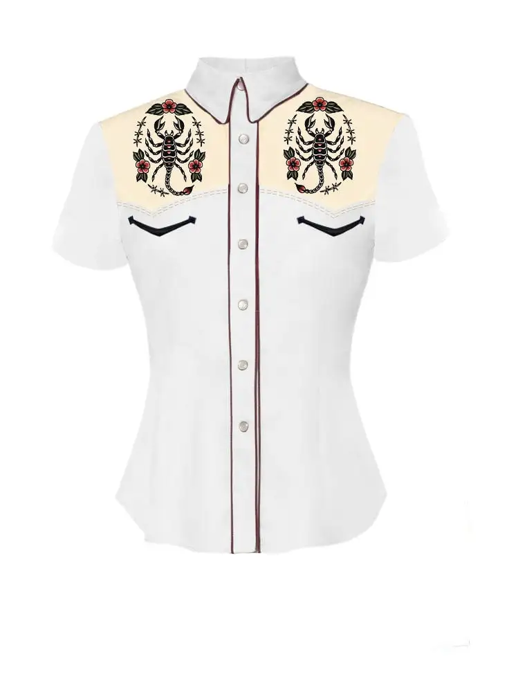 Women's Old School Scorpion Print Shirt