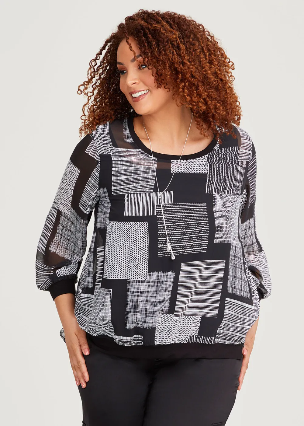 Chiffon Check Mate Top